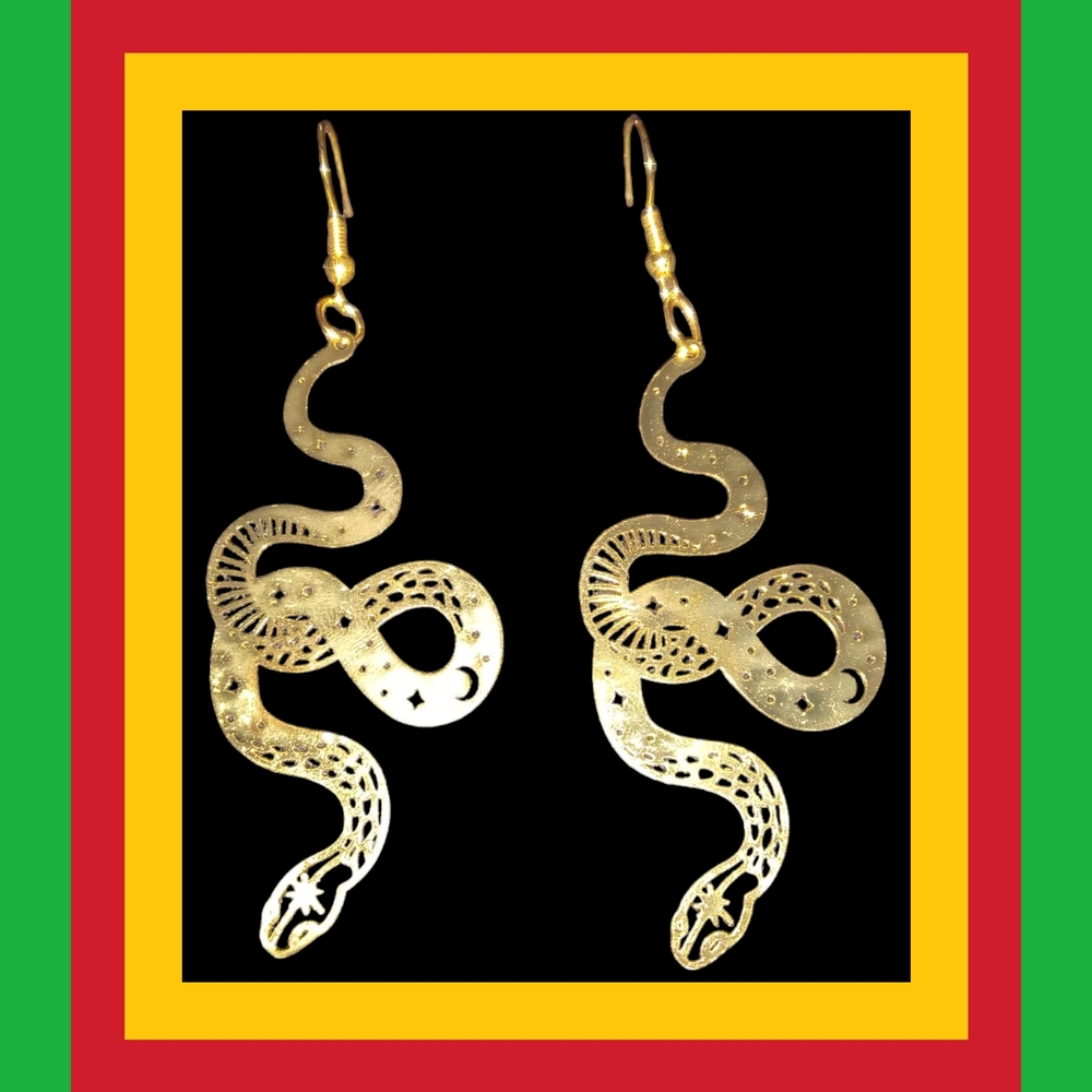 Gold Snake Earrings